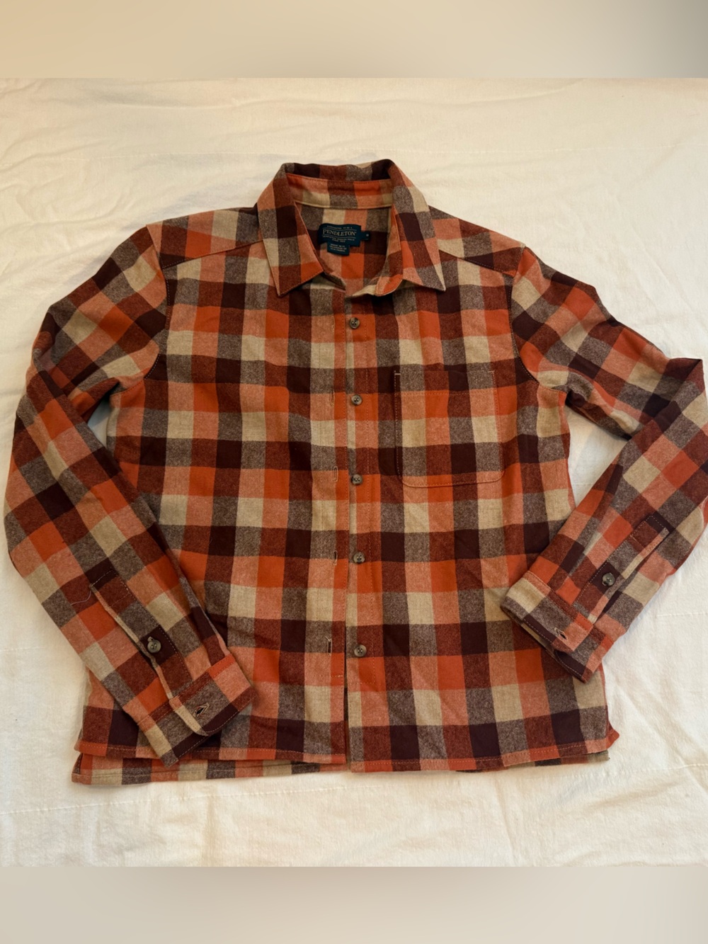 Pendleton Women’s Small 100% Virgin Wool Plaid Button Down Shirt Fall